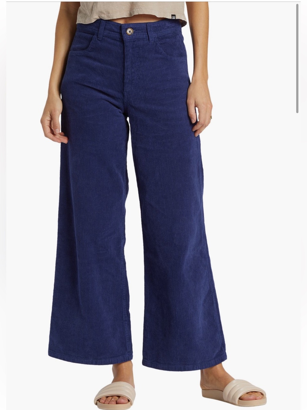 Billabong Be Free Wide Leg Corduroy Pants in Deep Blue